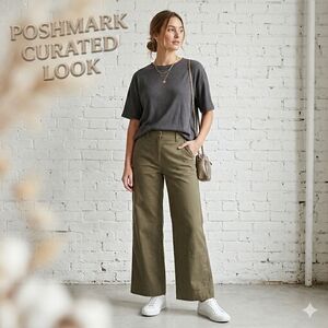 Bitten Sarah Jessica Parker High Rise Trouser Chino Pants Olive Green 6R